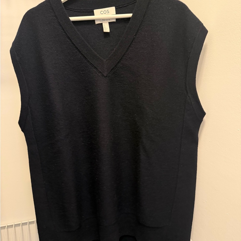 COS Navy Sleeveless Sweater Vest - Regular Fit, Large